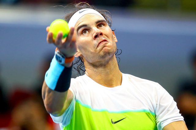 SERVING A GOOD ONE. Nadal's headband game was on point on Monday. Photo by Josh Albelda/Rappler 