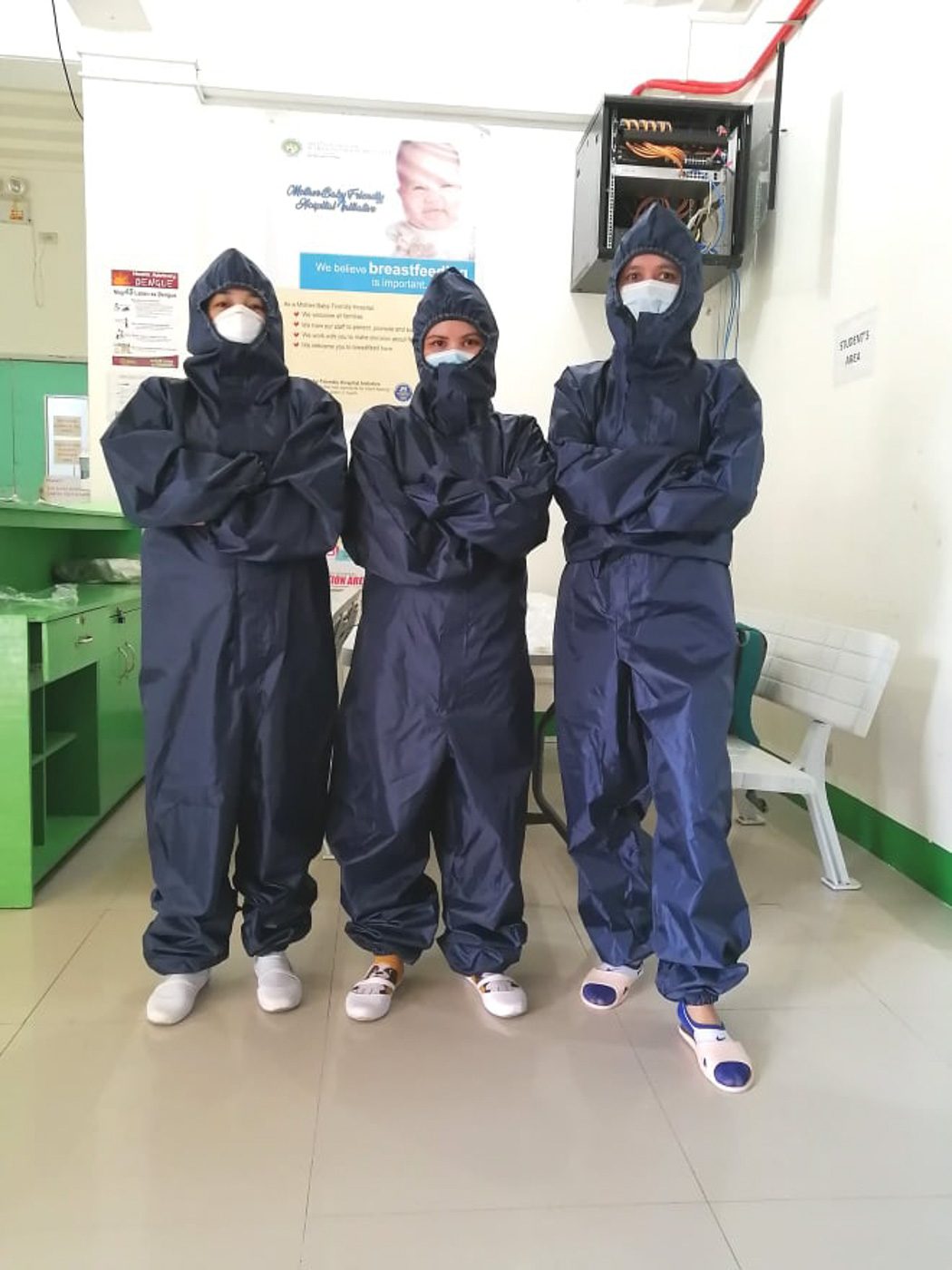 PPE. Visayas State University students wear their own personal protective equipment in Leyte. Photo from VSU 