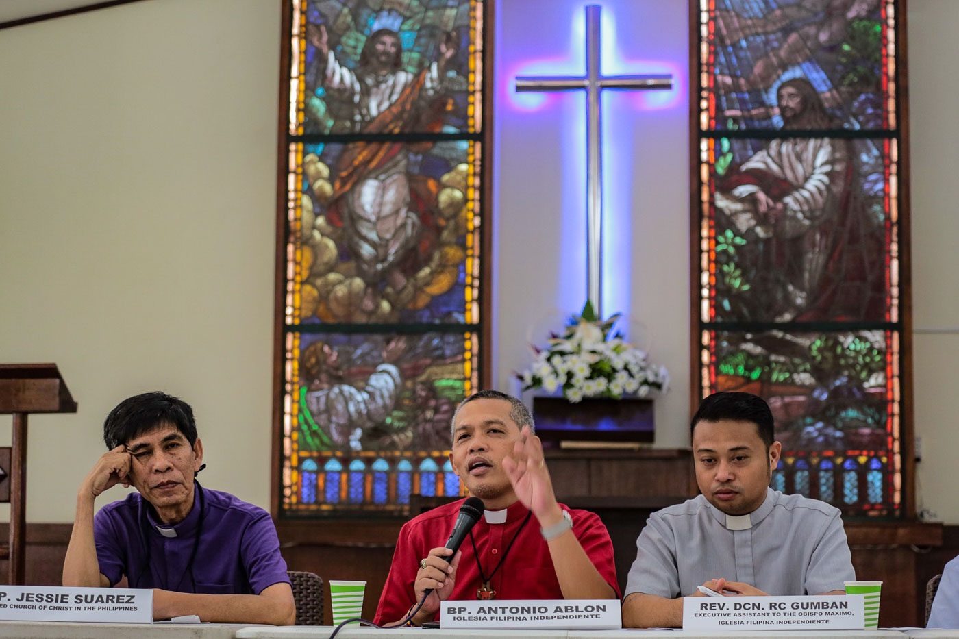 HARASSMENT. Bishop Antonio Ablon of the Iglesia Filipina Independiente recalls harassment and intimidation he was subjected to. Photo by Maria Tan/Rappler 