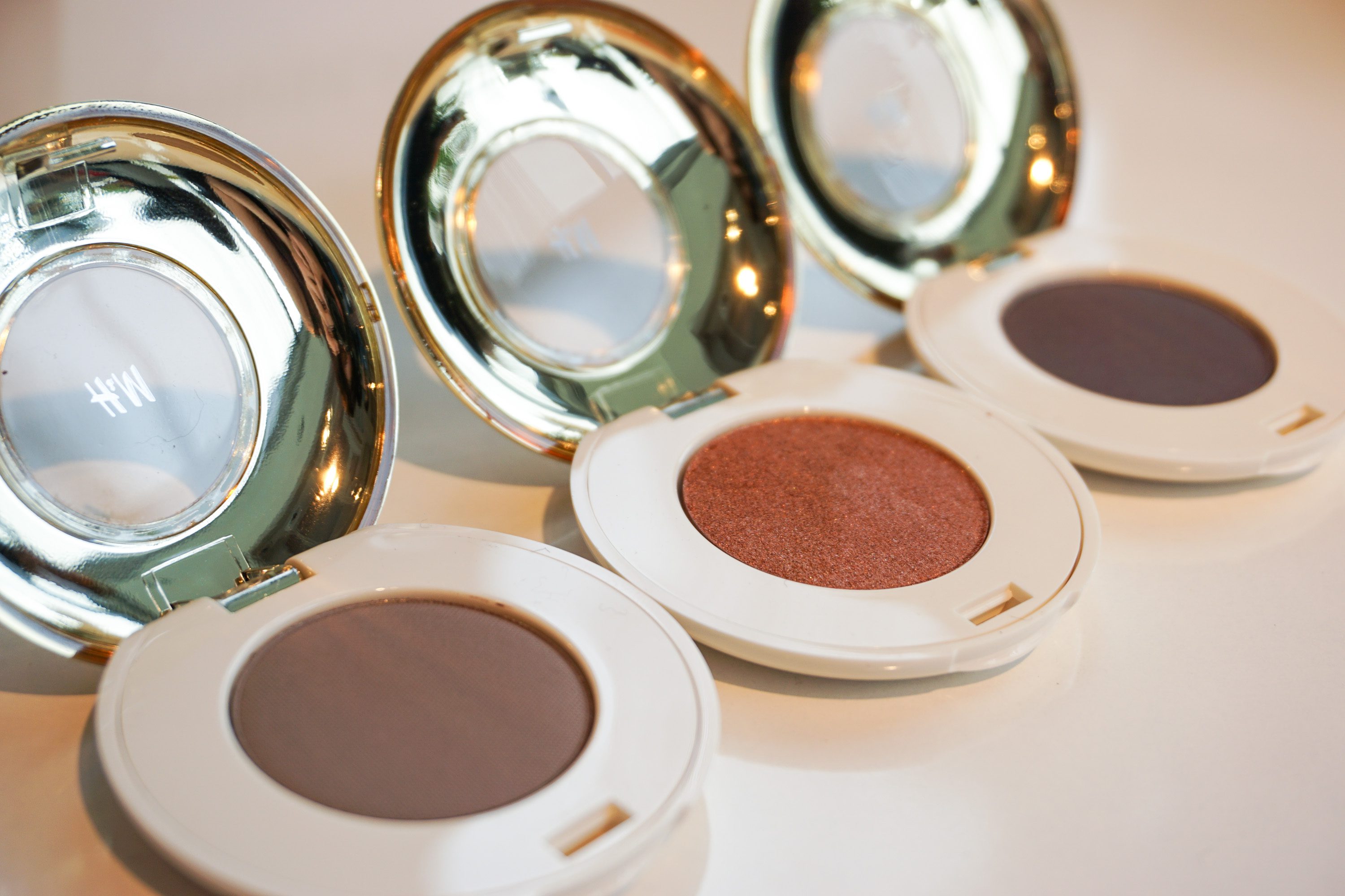 Infinity Impact Eye Colours in (L to R) Greige of Innocence, A Pretty Penny, and Down to Earth (P349) 