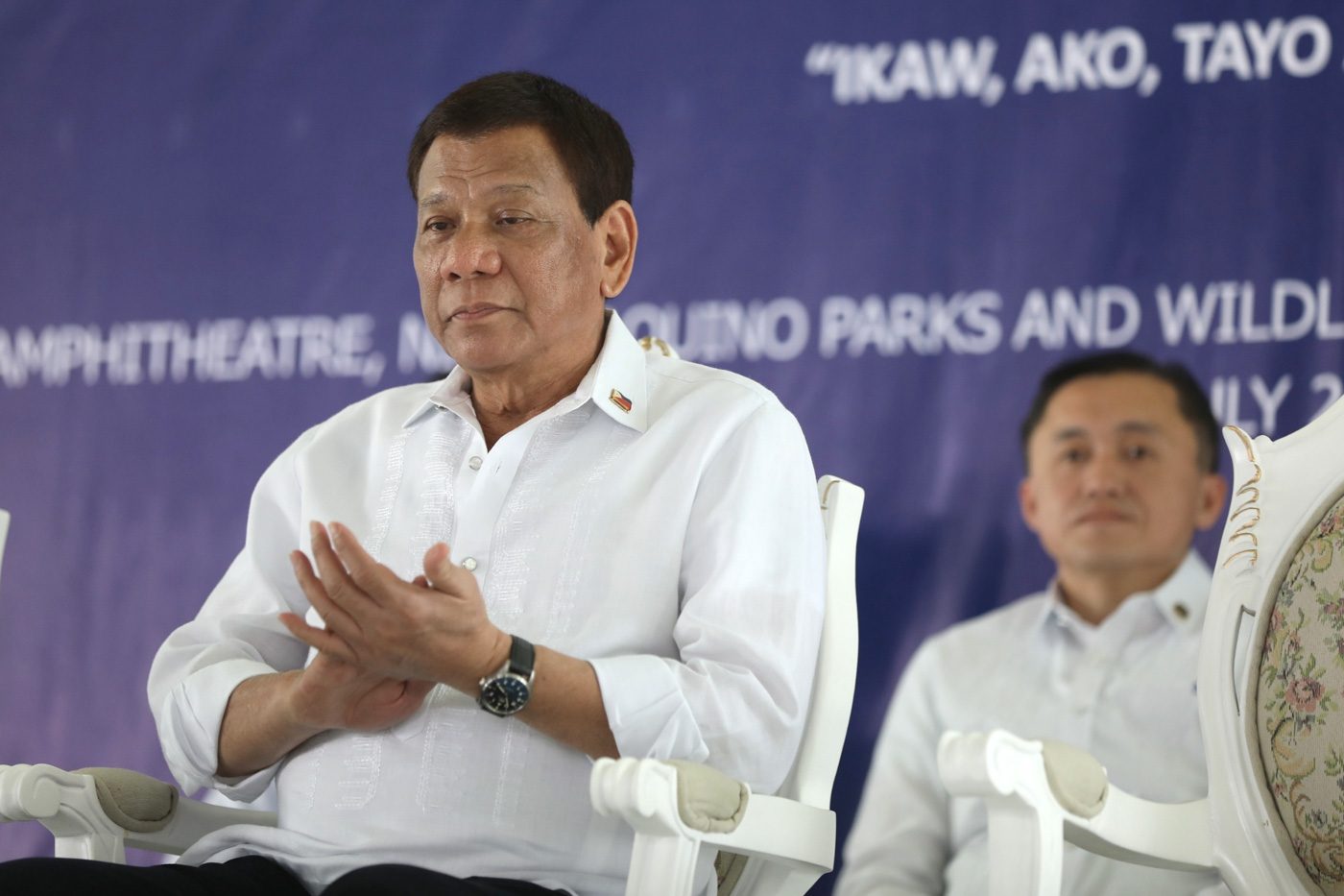 STILL THERE. SAP Bong Go is President Duterte's constant companion. Malacañang photo 