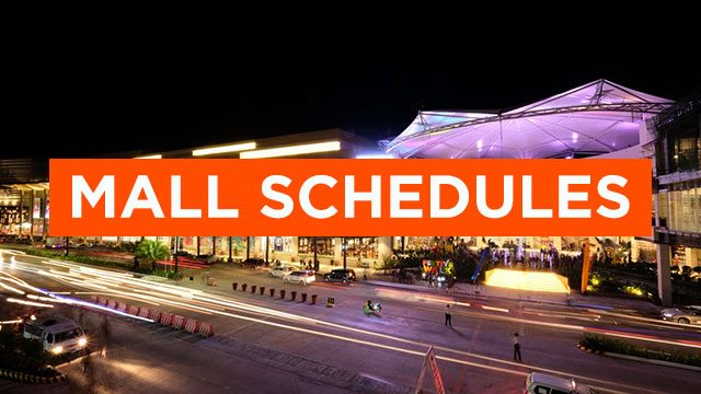 Mall schedules for Christmas 2019