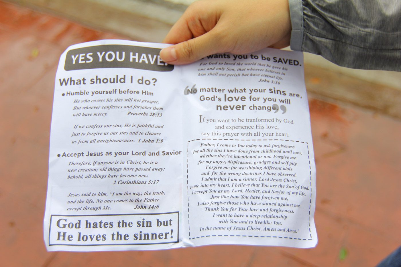 HANDOUTS. Pamphlets handed out by protesters outside the Marikina Sports Center during Metro Manila Pride March 2019. Photo by Sophia Sibal/ Rappler 