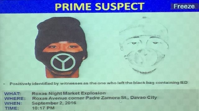 DAVAO BLAST SUSPECT. A composite sketch of the suspect, based on testimonies of witnesses. PNP photo   