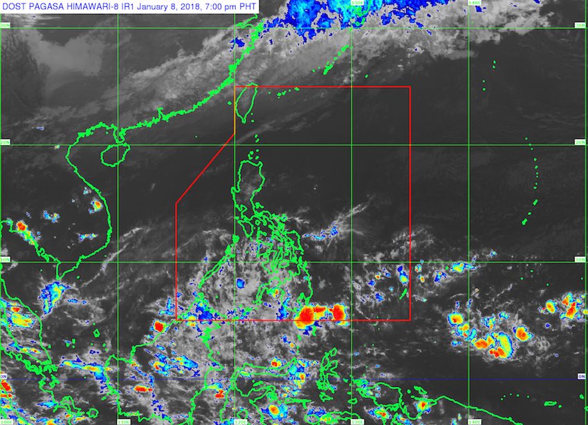Rain in parts of Luzon, Mindanao on January 9 due to easterlies