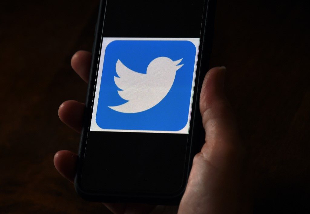 TWITTER. In this file photo illustration, a Twitter logo is displayed on a mobile phone on May 27, 2020, in Arlington, Virginia. File photo by Olivier Douliery/AFP 
