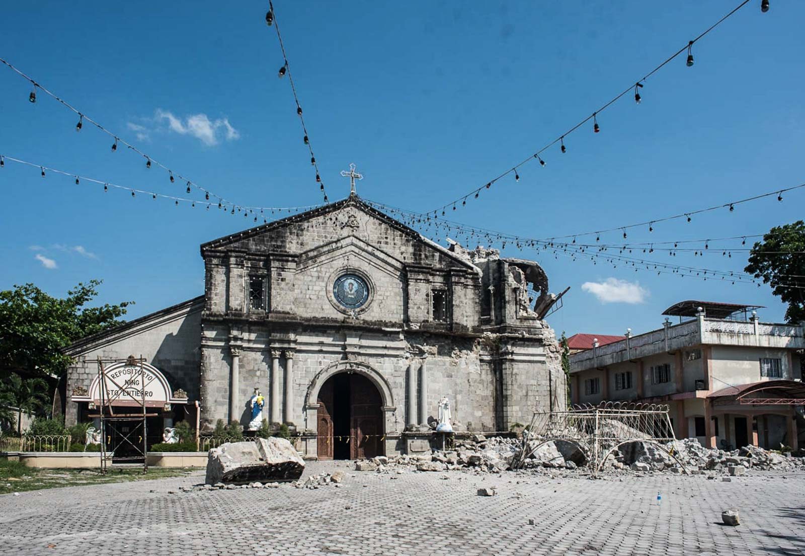 LOOK: Heritage churches in Pampanga closed due to damage