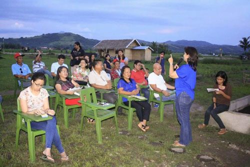 WITH THE PEOPLE. Meeting with constituents in a remote barangay in Camarines Sur. Photo from Leni Robredo Facebook 