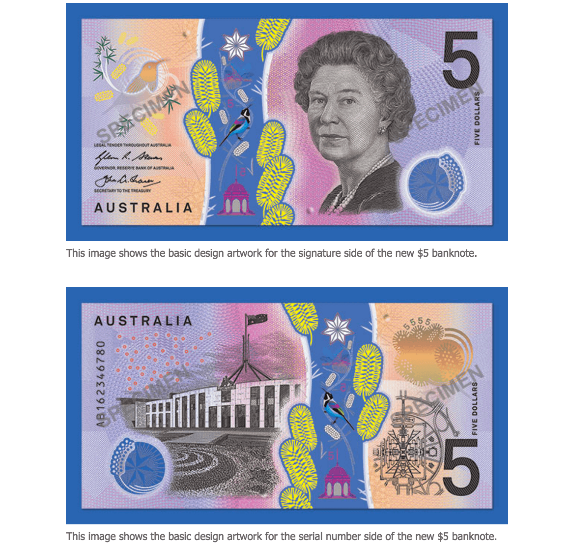 Colorful ‘vomit-like’ Australian $5 note unveiled