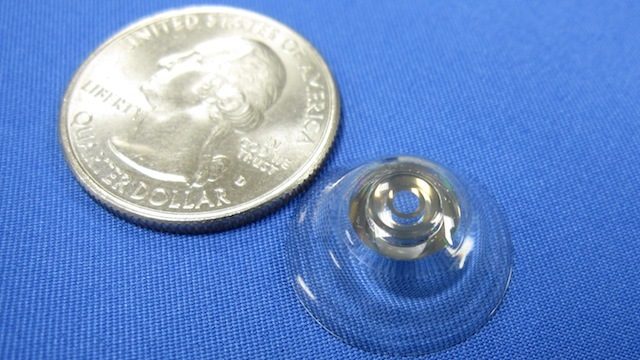 Contact lenses zoom with a wink
