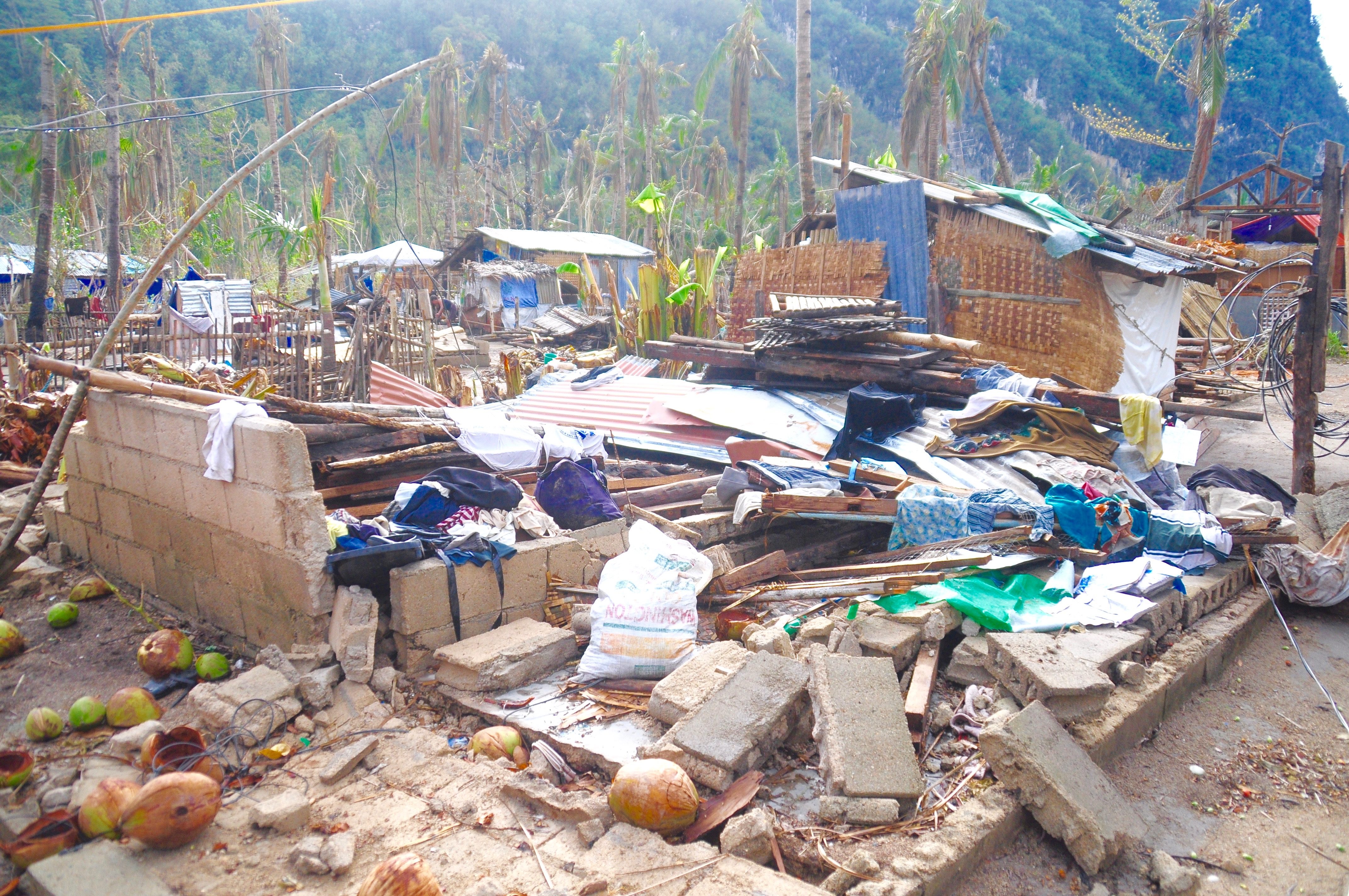 YOLANDA'S WRATH. The storm surge and strong winds resulted to destruction of properties, the natural environment, fishing implements and disruption of people’s livelihoods 