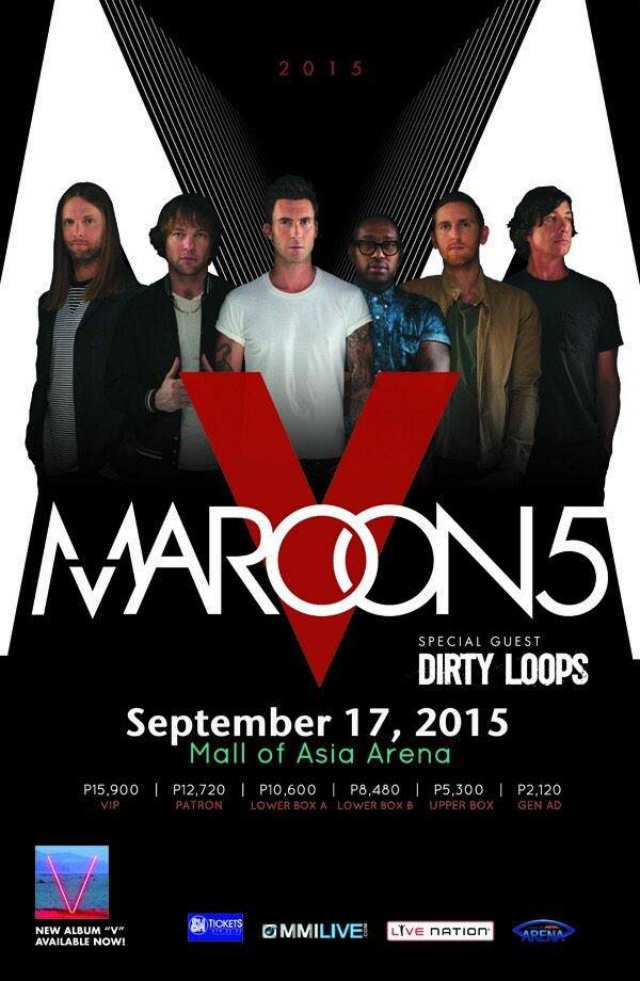 Maroon 5 coming to Manila for 2015 concert