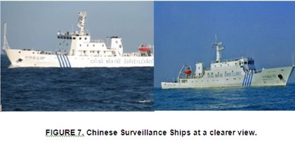 Photos of the Chinese Marine Surveillance ships involved in the standoff at Panatag Shoal (Scarborough Shoal). Photos provided by the Philippine Navy, April 11, 2012.