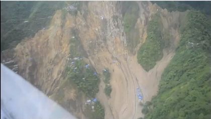 LANDSLIDE. A screenshot from an aerial video taken by the Philippine Army's 10th Infantry Aguila Division during search and rescue operations shows the extent of the landslide in Pantukan, Compostela Valley, Thursday, Jan 5, 2012.