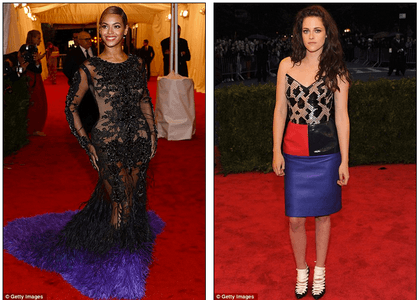 DARINGLY DIFFERENT. Beyonce and Kristen Stewart's outfits left critics divided: some like 'em, some don't. Photo from dailymail.co.uk