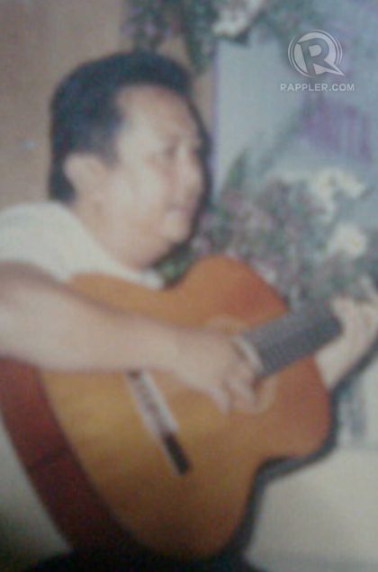 MISSING MAMA. Katrina's father plays the guitar on the 40th day of her mother's death. Photo from Katrina Manapat