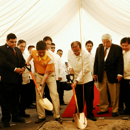 GROUNDBREAKING. President Aquino graced the groundbreaking of an aviation training facility of Cebu Pacific and Canada's CAE in Clark on January 24, 2012. Photo from Cebu Pacific