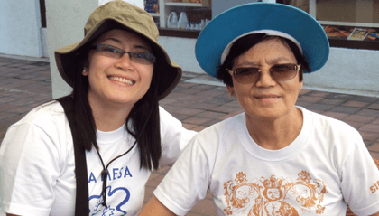 HATS OFF TO MOM. The author with her mom. In her essay, Jocelyn Andaya chose to honor ALL kinds of moms there are. Photo from Jocelyn Andaya