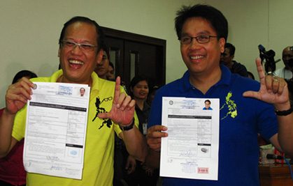 President Aquino and DOTC Secretary Manuel Roxas II