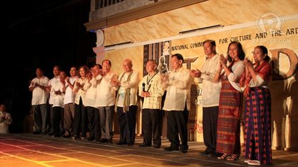 WELCOMING HERITAGE MONTH. Led by Gov. Firmalo, Vice Gov. Madrid, NCCA Chairman Felipe de Leon Jr. and other members of the Commission and Provincial officers, Commissioner Regalado Trota Jose officially opened the Heritage Month. Photo by Fung Yu