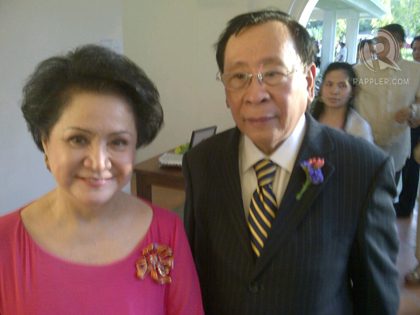 PARENTS. The groom is the son of former Foreign Affairs Secretary Albert Romulo and Lovely Romulo. Photo by Alvin Lao