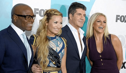 NEW PANEL. 'X-Factor' judges LA Reid, Demi Lovato, Simon Cowell and Britney Spears. Photo from metro.co.uk