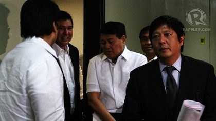 VILLAR'S PARTYMATE. Sen. Bongbong Marcos is part of the Nacionalista bloc in the Senate. Villar says members of the bloc will vote according to their conscience. Photo by Emil Sarmiento 