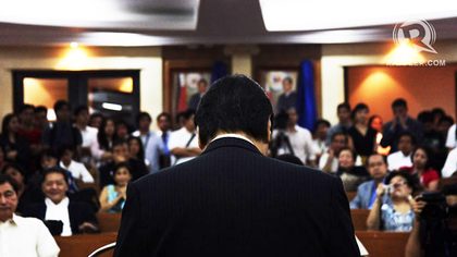 CRYING INQUISITION. In a speech last week, Chief Justice Renato Corona says the impeachment trial has turned into an inquisition. Photo by Emil Sarmiento