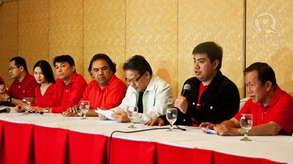 SUNDAY SURPRISE. The defense counsels of Chief Justice Renato Corona held a press conference Sunday, February 12, accusing Malacanang of bribing the senator-judges.  