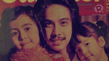 DADDY'S GIRLS. Rachel and Barni with dad Hajji on the cover of an old entertainment mag. Photo from Rachel Alejandro