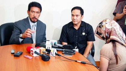 WHAT NOW? Sen Sotto presents rape victim 'Pamela' in a press conference with her lawyer. File photo from Senate website. 
