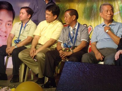 PDP-LABAN LEADERS. (from left to right) secretary-general Jose "Joey" de Venecia III, president Aquilino "Koko" Pimentel III, chairman Jejomar Binay, honorary chairman Aquilino "Nene" Pimentel Jr.