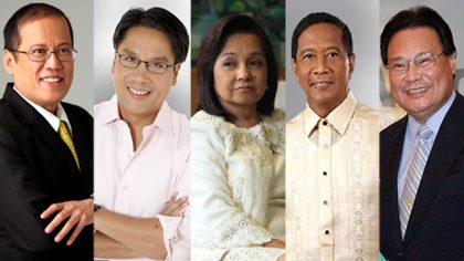 President Benigno Aquino III, DOTC Secretary Mar Roxas, Former President Gloria Arroyo, Vice President Jejomar Binay and Chief Justice Renato Corona
