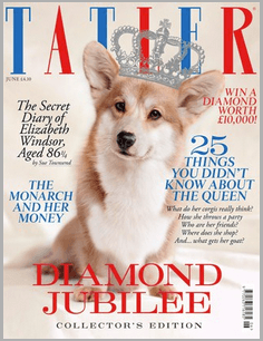 ROYAL POOCH DIARIES. The Royal Corgi is proof that dogs can conquer society magazine covers, too. Photo from fashionandmash.wordpress.com
