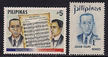 Stamps with the images of Felipe and Palma