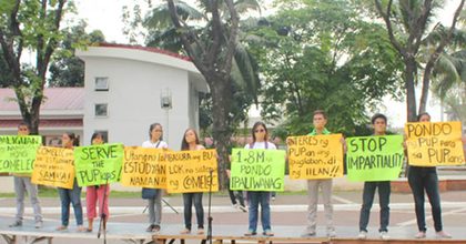 WHERE ARE THE FUNDS? Protesting PUP students demand an accounting and an explanation.