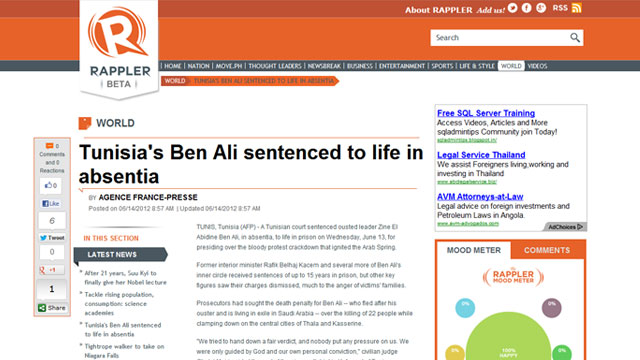 Ben Ali Sentenced To Life